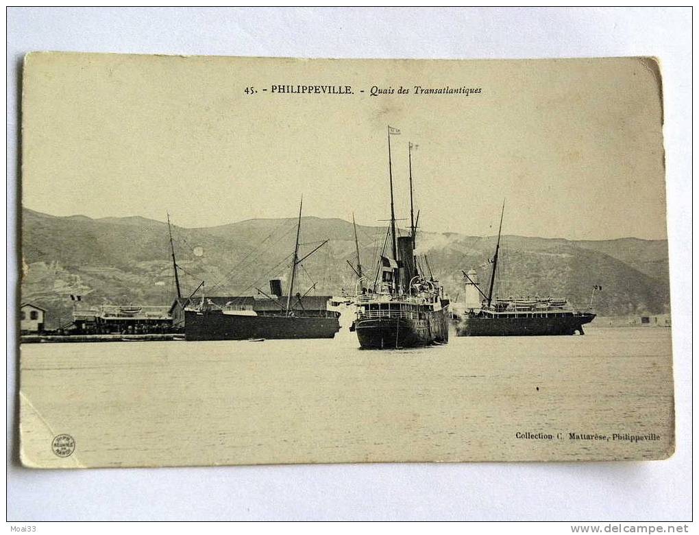 Carte Postale  Ancienne  PHILIPPEVILLE , SKIKDA  Quais des Transatlantiques