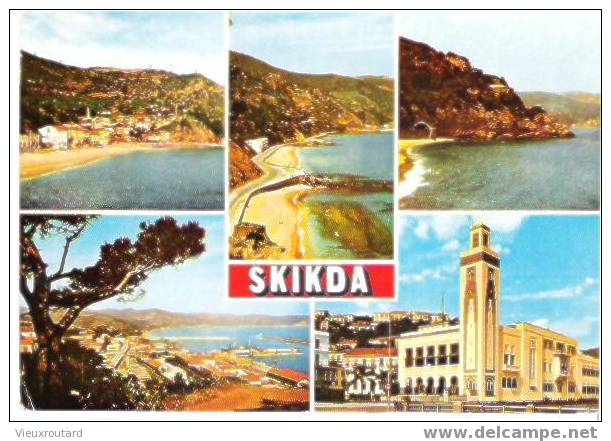 CPSM, ALGERIE, SKIKDA, 5 VUES, DATEE 1980.