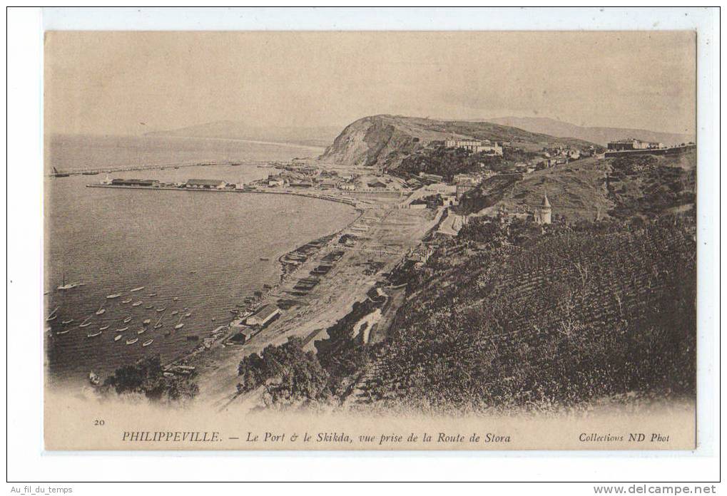 PHILIPPEVILLE , LE PORT ET LE SKIKDA , VUE PRISE DE LA ROUTE DE STORA
