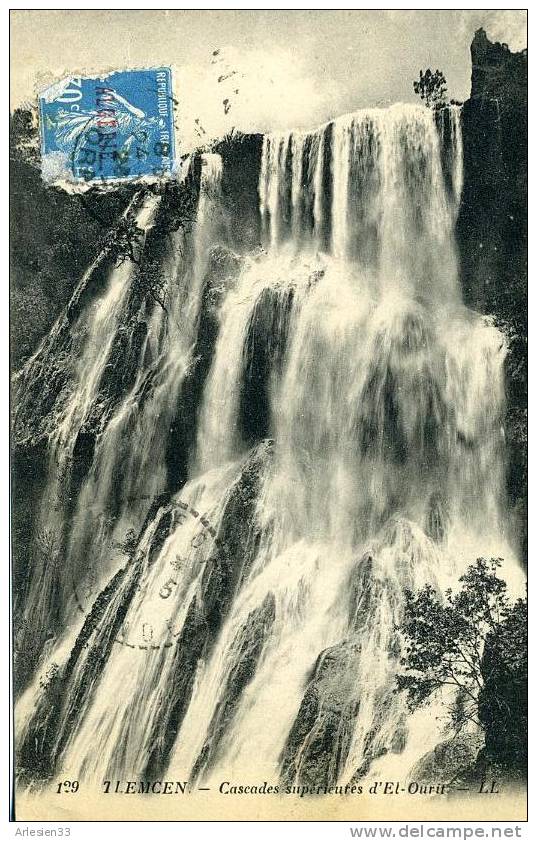 Tlemcen - cascades supérieures d´El Ourit - Cachet postal