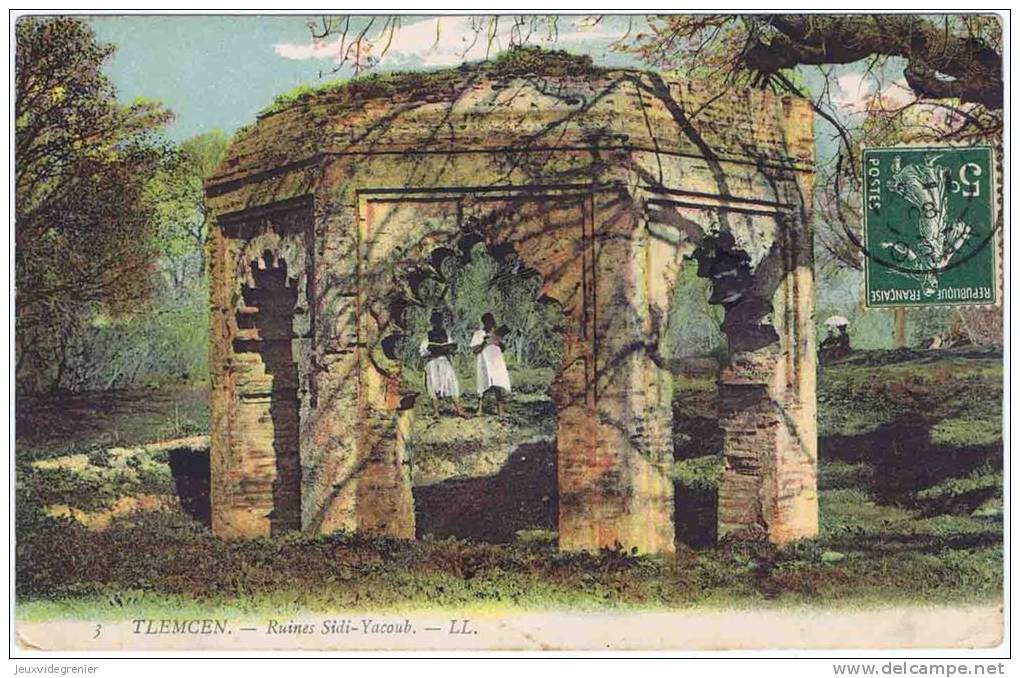 1908 - TLEMCEN - Ruines Sidi-Yacoub - Animation - SUPERBE CPA