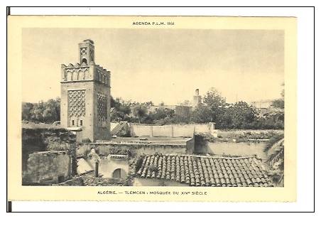 CPA ALGERIE Tlemcen agenda PLM 1931