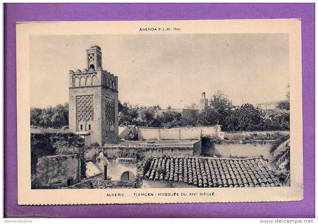 ALGERIE - TLECEM - Mosquée du XIVè - Agenda P L M 1931