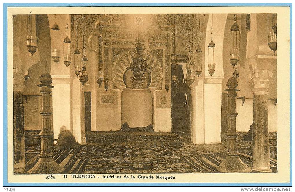 CARTE POSTALE CAP  8 TLEMCEN GRANDE MOSQUEEE . LE GRAND HOTEL D´ORAN . Cie ALSACIENNE DES ARTS PHOTOMECANIQUES