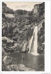 CPA - TLEMCEN - Cascade d'El-Ourit - LL. 112 - animée