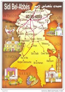 ALGERIE - Sidi-bel-Abbès - CP - Carte géographique - Tourisme - Neuve/Mint