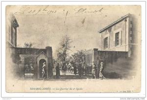 Sidi-bel-abbès (Algérie)  Entrée de la caserne du 2ème saphis env 1903 (animé).