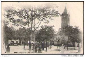 Sétif  la place et l´Eglise - (c1087)