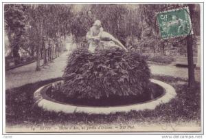 cpa Algerie Sétif La Statue d´Acis au jardin d´Orléans
