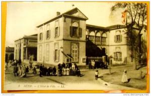 Algérie - CP n° 176K - Sétif, L'Hôtel de Ville, animée  - CPA/E 1911
