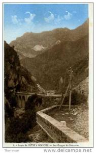 Route de SETIF à BOUGIE. - Gorges de Kerrata  -  BELLE CARTE   -