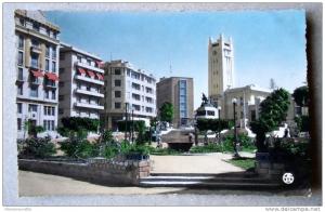 Algérie - CP N° 159F - Mostaganem, Le Carrefour de l'Hôtel de Ville - CPSM/E en 1957