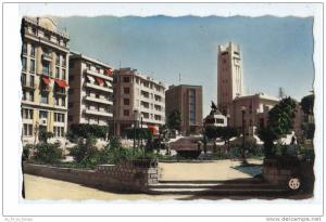 CPSM MOSTAGANEM , LE CARREFOUR DE L'HOTEL DE VILLE , 1958