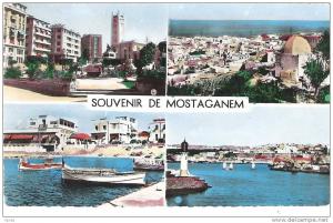 CPSM 9X14 . ALGERIE . Souvenir de MOSTAGANEM . MULTIVUES dont Ets AUX ROCHERS