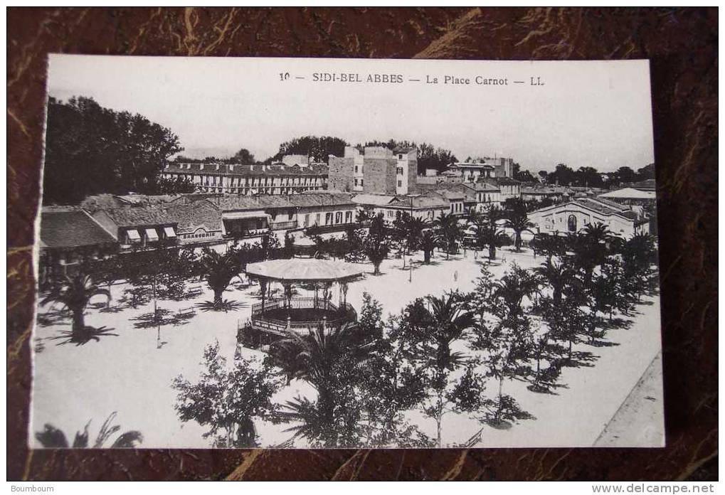 CPA--GG-- ALGERIE - SIDI BEL ABBES - la place carnot (provenance d un carnet)