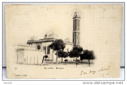 cpa  Bel Abbes Algérie   - Mosquée     - PRECURSEUR - NUAGE -