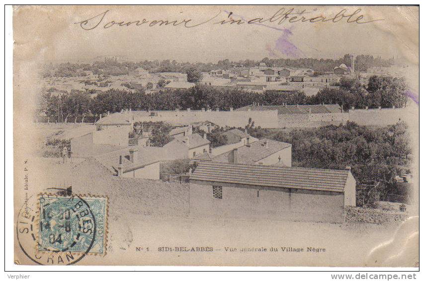 CPA ALGERIE - SIDI BEL ABBES - N°1 VUE GENERALE VILLAGE NEGRE