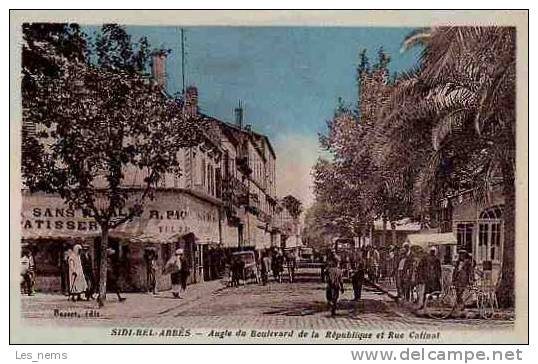ALGERIE - SIDI BEL ABBES - Angle du boulevard de la République et Rue Catinat
