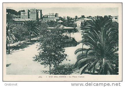 ALGERIE SIDI-BEL-ABBES  LA PLACE CARNOT PETITE ANIMATION NON ECRITE BE
