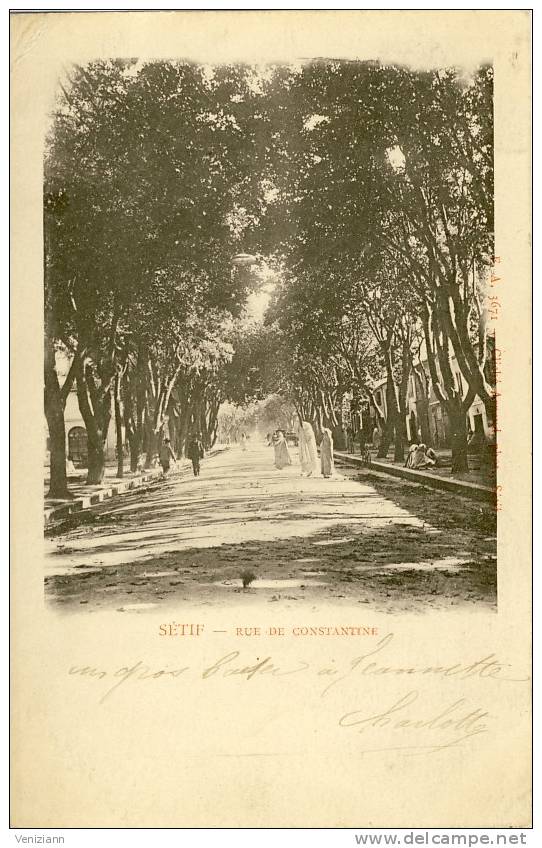 SETIF - Rue de Constantine, animé  (dos non divisé)