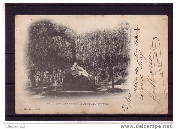 ALGERIE - Setif - statue d´Acis dans la promenade d´Orleans