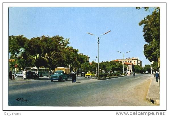 Sétif. Avenue du 8 Mai 1945. Automobile, Bus, Autobus, Car