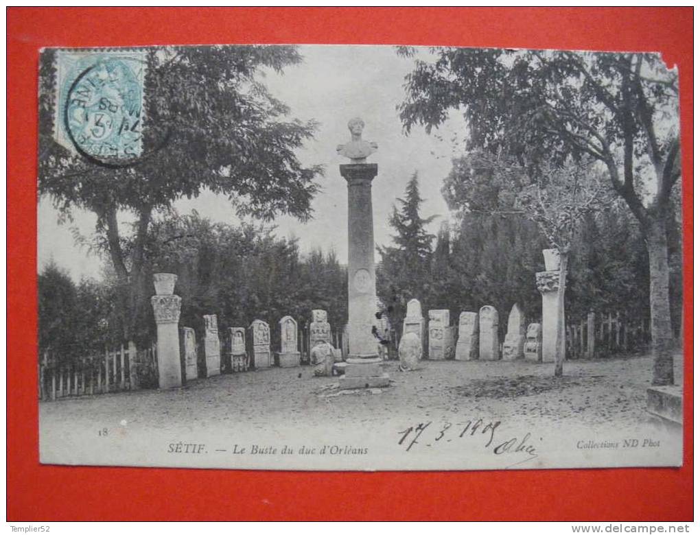 algérie  sétif  le buste du duc d´orléans