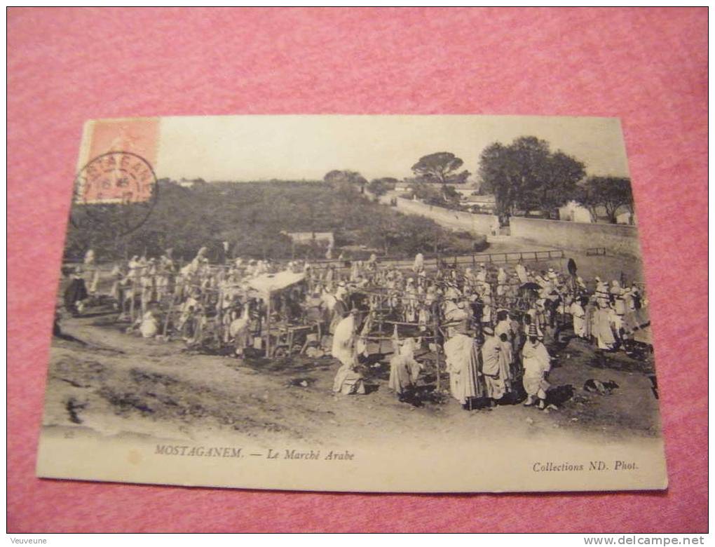 cpa ALGERIE--mostaganem---le marché arabe