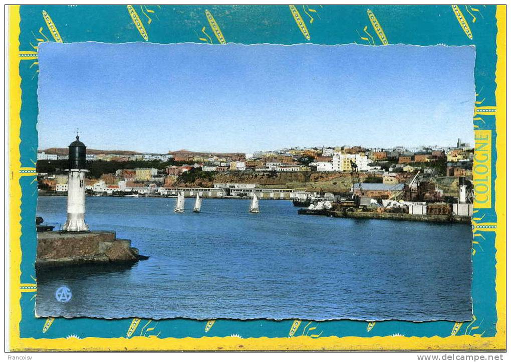 Mostaganem Entree du port et la ville ecrite 1960