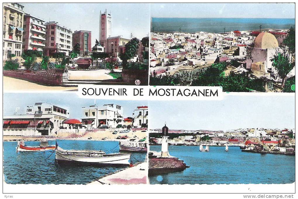 CPSM 9X14 . ALGERIE . Souvenir de MOSTAGANEM . MULTIVUES dont Ets AUX ROCHERS