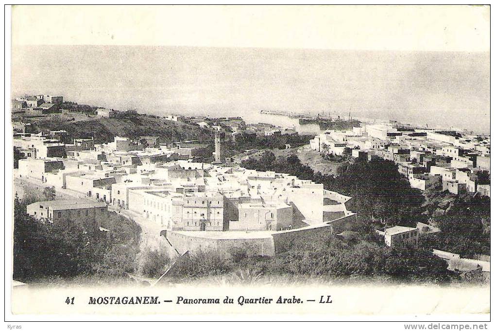 ALGERIE .  MOSTAGANEM . PANORAMA DU QUARTIER ARABE