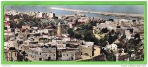 C.P.A. - MOSTAGANEM - VUE GENERALE SUR LE SAHEL ET LE PORT ( Dans les années 50 )- 220 X 90 mm