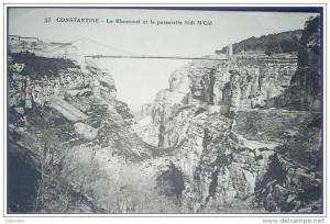 C. Postale  ALGERIE - CONSTANTINE - LE RHUMMEL ET LE PONT SIDI M'CID (1926)