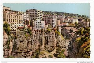 constantine -(cpsm/pm/coul)- 308 - pont d'el kantara et gorges du rhumel