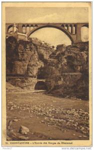 Algerie - Constantine - L'entrée des gorges du Rhummel - Oblitérée