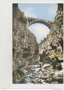 cp , ALGERIE , Constantine , Pont Sidi-Rached pris du fond des Gorges