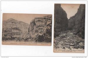 C.P.A  Algérie Constantine Lot de 2 .Gorge du Rhummel,la Cascade de Sidi-Mécid,