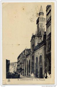 Algérie--CONSTANTINE--193 6--La  Mosquée (petite animation) n° 28 éd EPA--Beau cachet postal  Constantine  au verso