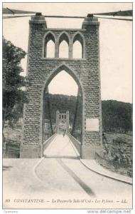 cpa  Algérie   -  Constantine   -   La Passerelle Sidi M Cid  -   Les Pylones