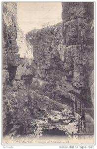 85772 cpa  CONSTANTINE les gorges du rhummel  1908  voir scans