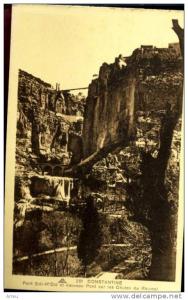 CPA - Algérie - CONSTANTINE - Pont Sidi-M'Cid et nouveau pont sur les chutes du Rhumel - Neuve -