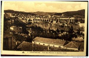 CPA - Algérie - CONSTANTINE - Pont Sidi-Rached et quartier arabe - Neuve -