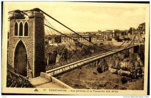 CPA - Algérie - CONSTANTINE - Vue générale et la passerelle M'Cid - Neuve -