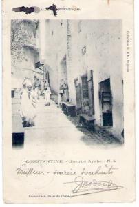 CONSTANTINE une rue arabe animée (dos non divisé)