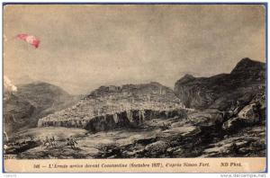 constantine . l'armée arrive devant constantine ( d'après simon fort)