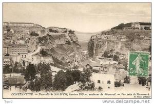 CONSTANTINE - Passerelle de Sidi M'Cid vue prise de Mansourah CPA TBE