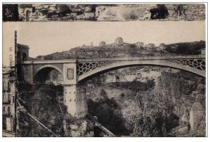 ALGERIE CONSTANTINE LE PONT.CARTE AVEC DEFAUT MAL COUPEE