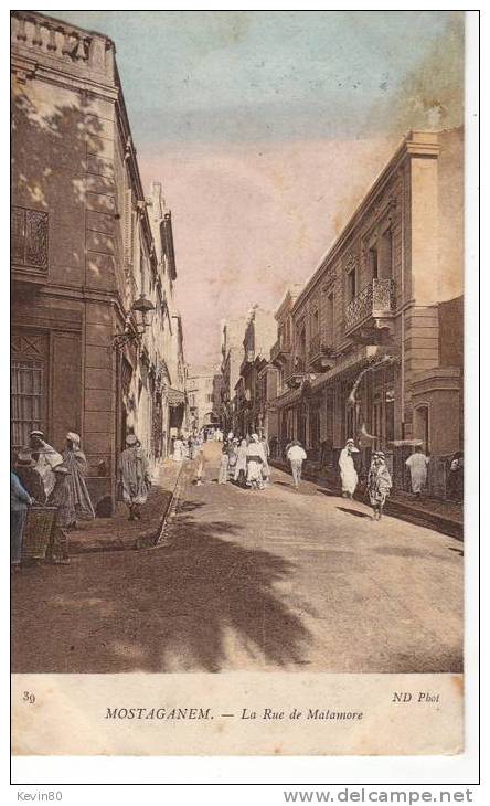 ALGERIE MOSTAGANEM La Rue de Matamore cpa couleur