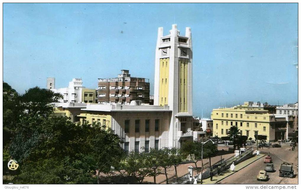 NOSTAGANEM...L'HOTEL DE VILLE ET LA POSTE....CPSM PETIT FORMAT ANIMEE