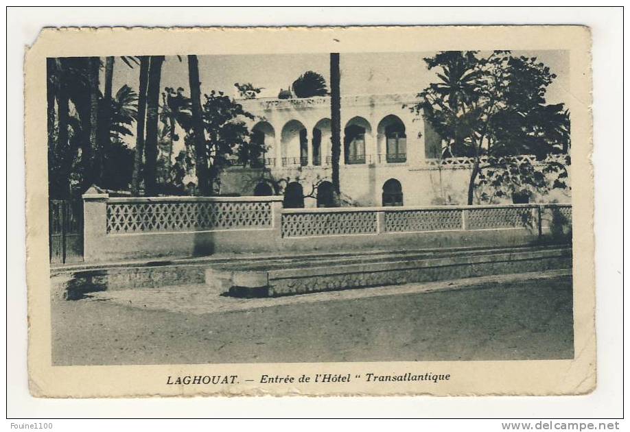 laghouat entrée de l' hôtel transatlantique ( mauvais état )